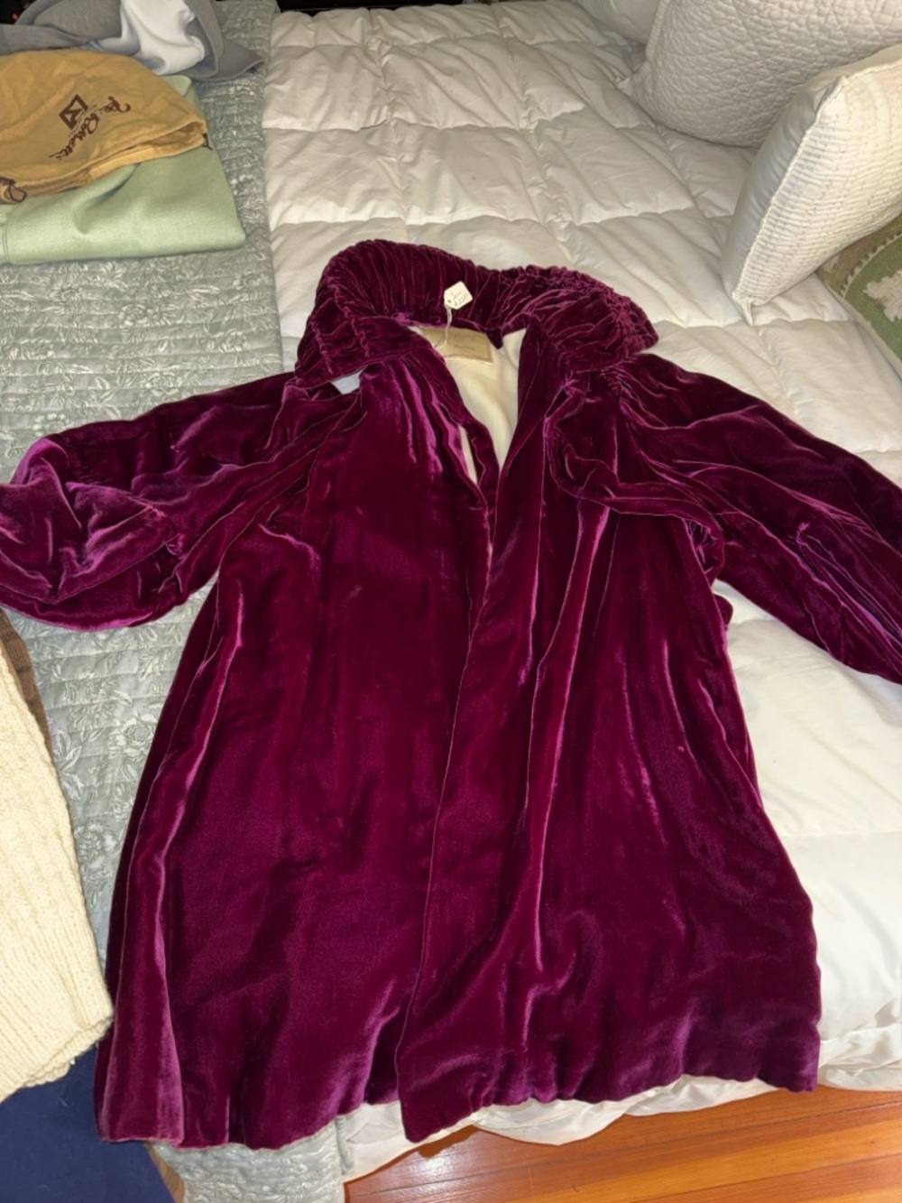 Authentic 1930s McCreery NY Burgundy Velvet Opera CoatDepression Era NRA Vintage